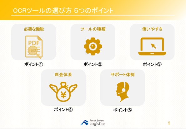 OCRツールの選び方 5つのポイント
